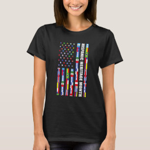 Women Men National Hispanic Heritage Month USA Fla T-Shirt