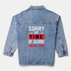 Women Men Pet Raccoon Denim Jacket