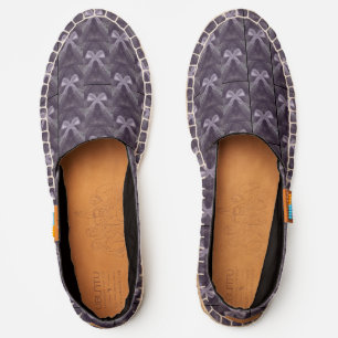 Women Men Purple Grey Gray Ribbon Bows Espadrilles