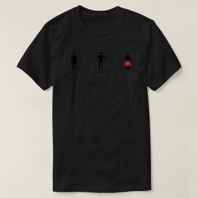 Women Men Scotsmen Humorous Toilet Signs 2 T-Shirt (Design Front)