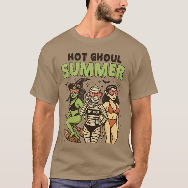 Women Mens Funny Halloween Hot Ghoul Summer Summer T-Shirt (Front)