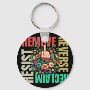 Women Middle Finger Remove Reverse Reclaim Resist Keychain