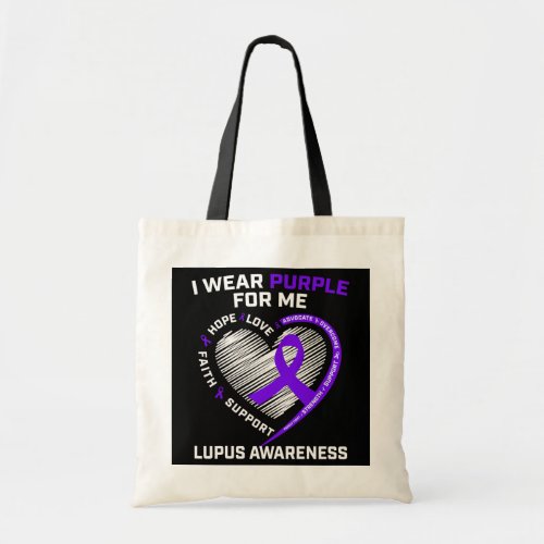 Women Mom I Wear Purple For Me Lupus Awareness Tote Bag