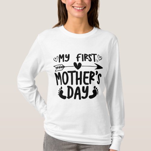 Women My First Mothers Day Pregnancy Announcement T_Shirt