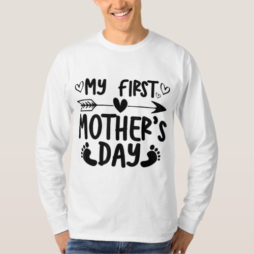 Women My First Mothers Day Pregnancy Announcement T_Shirt
