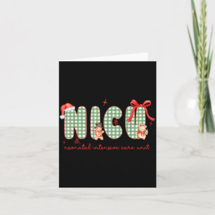 Women Nicu Nurse Christmas Newborn Neonatal Icu Ho Card