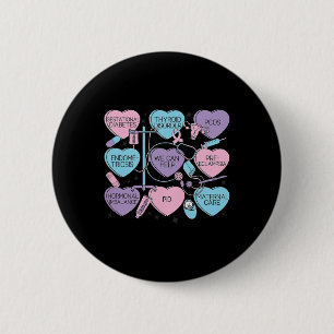 Women Obstetrics Valentine's Day Nurse Ob Gyn Obst Button