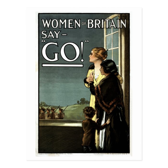 Women of Britain say GO vintage Post Card