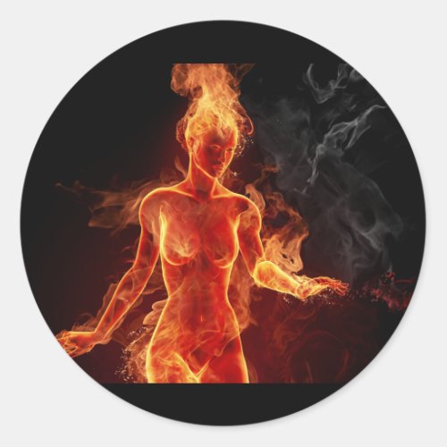 Women Of Fire Classic Round Sticker