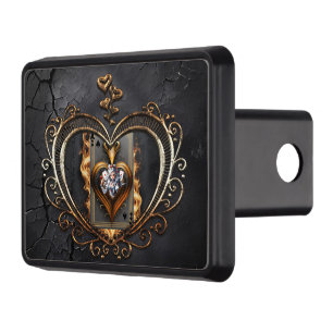 Women of heart card in flames. hitch cover