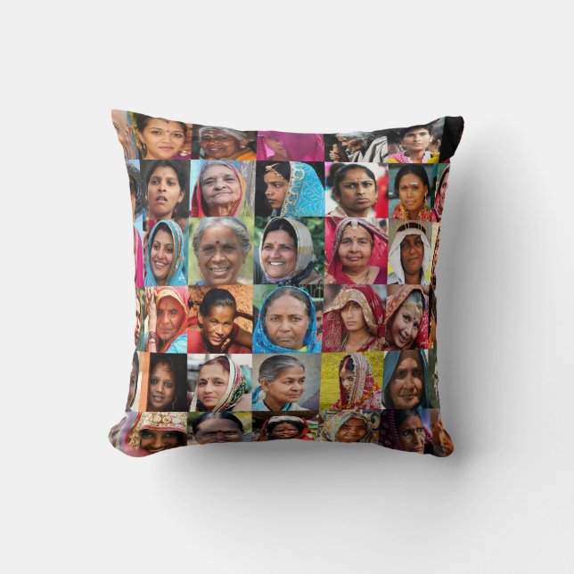 Women of India Throw Pillow (Front)