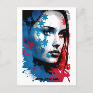 Women of New Zealand: Abstract Painting Postcard