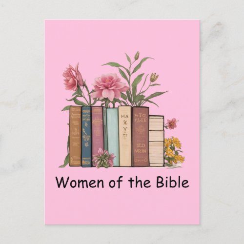 Women Of The Bible Floral Book Postcard