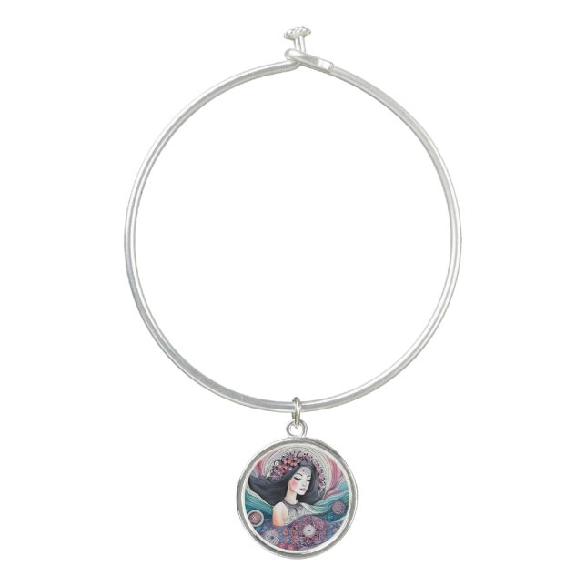 women of the sea compact mirror bangle bracelet (Front)