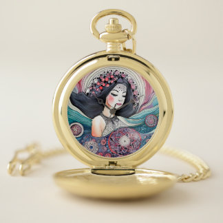 women of the sea compact mirror pocket watch