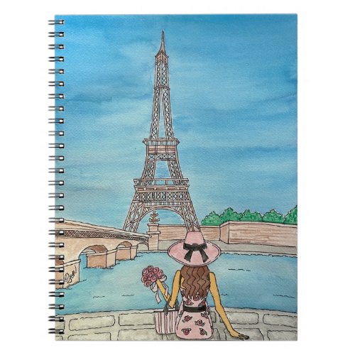 Women Of Travel _ Paris Spiral Notebook 