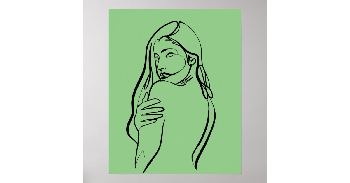 Women One Line Art Poster Zazzle