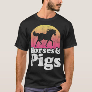 Women or Girls with Horses and Pigs T-Shirt