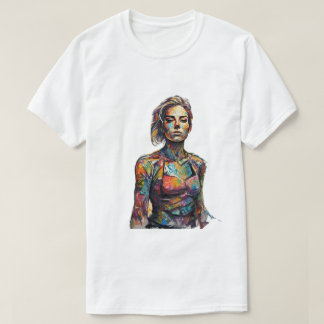 women painting t-shirt