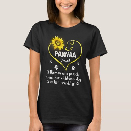 Women Pawma Definition Heart Dog Lover T_Shirt