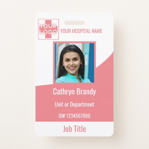 Women Personalized Hospital or Clinic Employee Badge