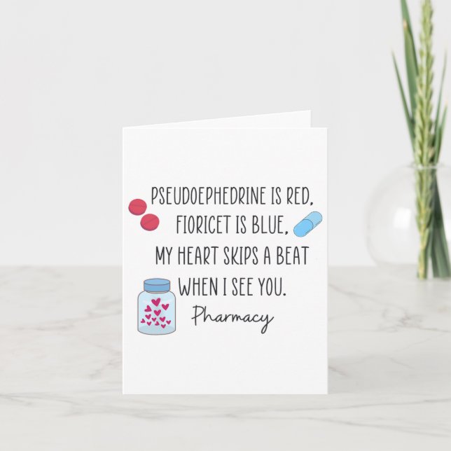 Women Pharmacist Valentines Pharmacy Technician Gr Card (Front)