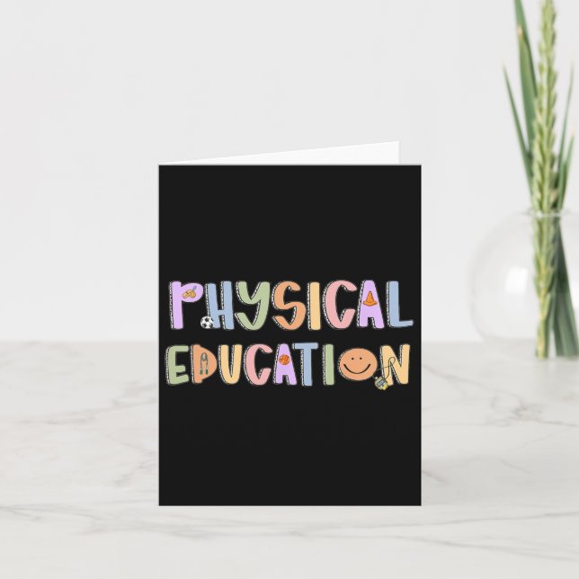 Women Physical Education Teacher Back To School Ph Card (Front)