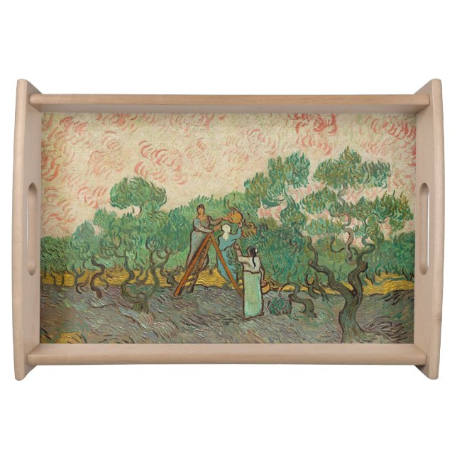 Women Picking Olives, Van Gogh  Serving Tray (Front)