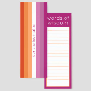  Women Pink Orange Stripes Lesbian Flag Bookmarks