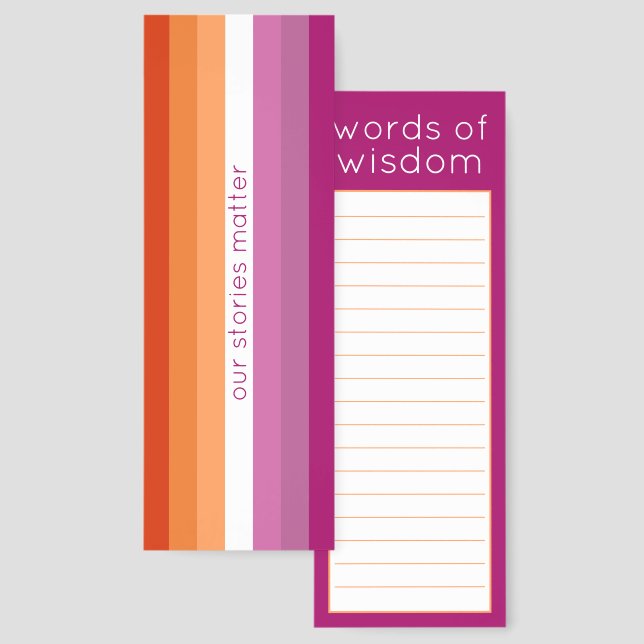  Women Pink Orange Stripes Lesbian Flag Bookmarks (Front & Back)