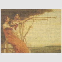 Women playing trumpets musical tissue paper