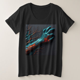 Women Plus Size T-Shirts With Art Expression 19