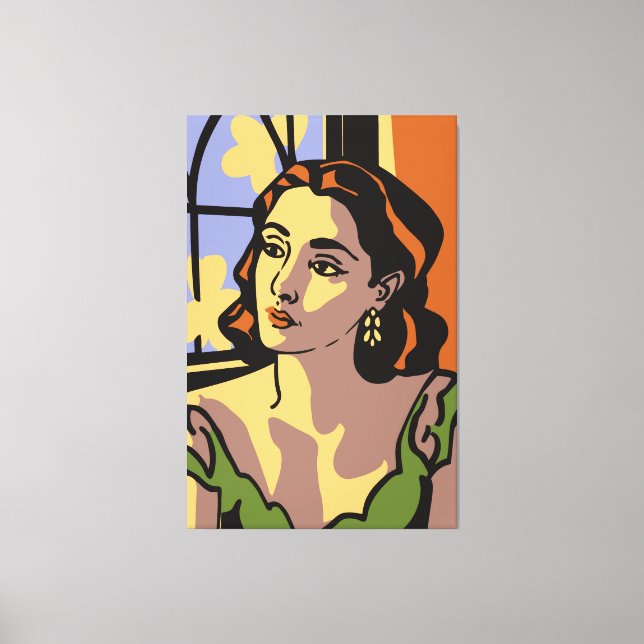 Women portrait pop art canvas print (Front)
