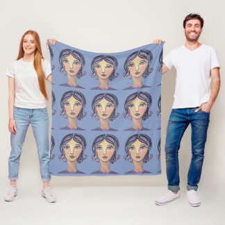Women Power Face Fleece Blanket