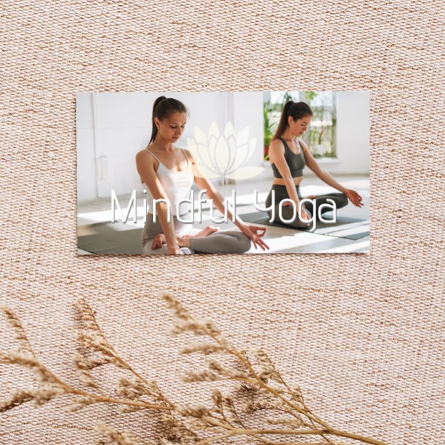 Women Practicing Yoga Meditation | Lotus Flower Business Card (Creator Uploaded)