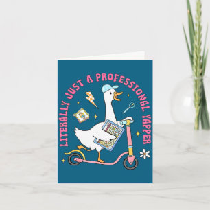 Women professional yapper therapist goose speech card