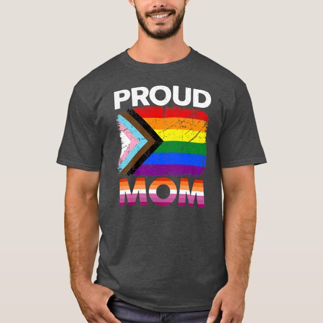 Women Proud Mom Transgender Pride Lesbian LGBT T-Shirt (Front)