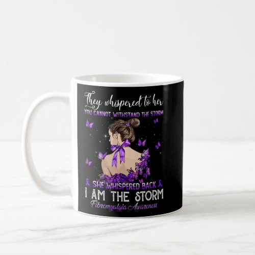 Women Purple Ribbon Butterfly Fibromyalgia Awarene Coffee Mug