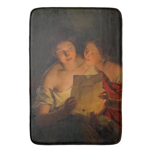 Women Reading a Love Letter by Waldmller Bath Mat