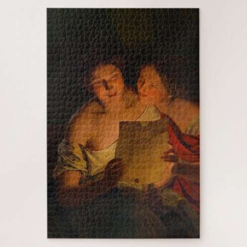 Women Reading a Love Letter by Waldmller Jigsaw Puzzle