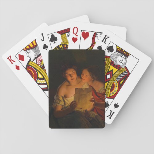 Women Reading a Love Letter by Waldmller Poker Cards