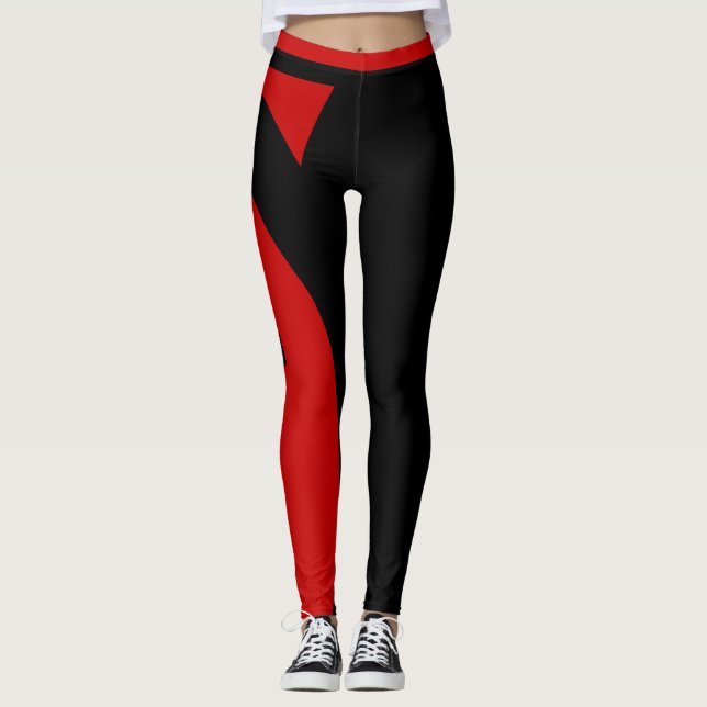 Women Red and Black Leggings (Front)
