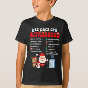 Women Retro 12 Days Of Ultrasound Tech Christmas S T-Shirt
