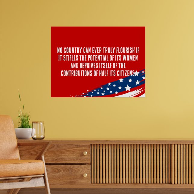 Women Rights Obama Quote Custom Political Poster (Living Room 2)