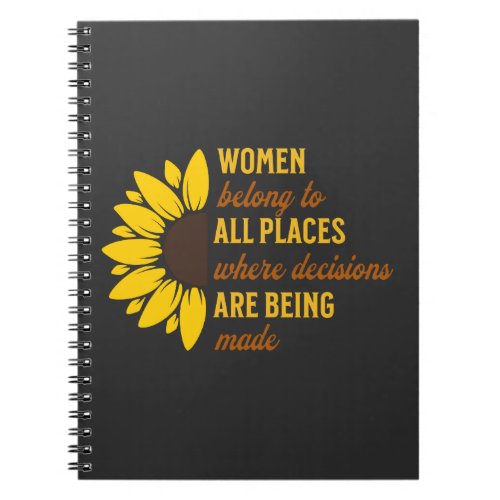 Women Rights Ruth Bader Sunflower Trendy Unique Notebook