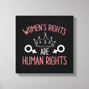 Women Rights Women's Rights Are Human Rights Femin Canvas Print