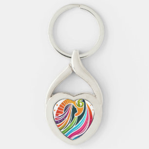 Women Rising Heart Keychain