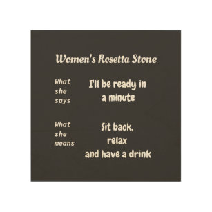Women Rosetta Stone humor females interpretation Wood Wall Art