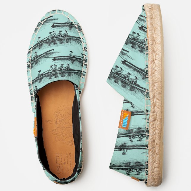 Women Rowing Rowers Crew Team Water Sports Black Espadrilles (Side)