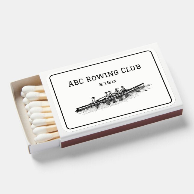 Women Rowing Rowers Crew Team Water Sports Black Matchboxes (Front Open)